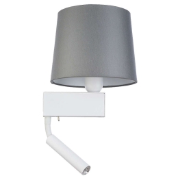 Φωτιστικό Τοίχου - Απλίκα Chillin 8215 1xE27 max 40W & 1xG9 max 10W Grey-White Nowodvorski Μέταλλο,Ύφασμα