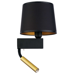 Φωτιστικό Τοίχου - Απλίκα Chillin 8213 1xE27 max 40W & 1xG9 max 10W Black Nowodvorski Μέταλλο,Ύφασμα
