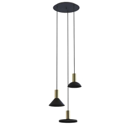 Φωτιστικό Οροφής Hermanos 8030 3xGU10 max 10W Black-Solid Brass Nowodvorski Μέταλλο