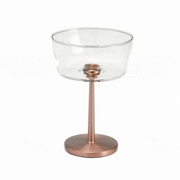 Μπωλ Με Πόδι Φωτιζόμενο Led Sister Light LD0700R3 13,2x15,5cm Clear-Bronze Zafferano Γυαλί