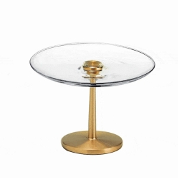 Πιατέλα Με Πόδι Φωτιζόμενο Led Sister Light LD0701O3 14x12,3cm Clear-Gold Zafferano Γυαλί