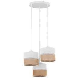 Φωτιστικό Οροφής Linobianco 6575 3xΕ27 15W 47x140cm Natural-White TK Lighting