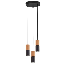 Φωτιστικό Οροφής Elit Black Wood 6310 3xGU10 10W 30x90cm Natural-Black TK Lighting