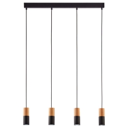 Φωτιστικό Οροφής Elit Black Wood 6311 4xGU10 10W 71x160cm Natural-Black TK Lighting