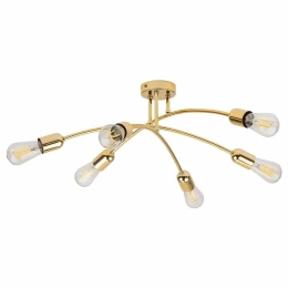 Φωτιστικό Οροφής Helix 4699 6xΕ27 15W 62x26cm Gold TK Lighting