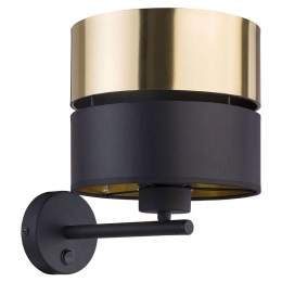 Φωτιστικό Τοίχου - Απλίκα Hilton 4344 1xΕ27 15W 28x28cm Gold-Black TK Lighting