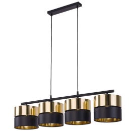 Φωτιστικό Οροφής - Ράγα Hilton 4342 4xΕ27 15W 94x95cm Gold-Black TK Lighting