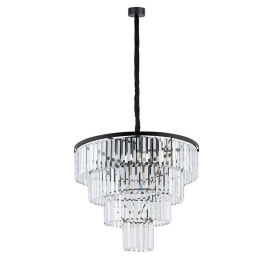 Φωτιστικό Οροφής Cristal L 7614 71x170cm 12xE14 40W Clear-Black Nowodvorski