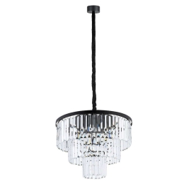 Φωτιστικό Οροφής Cristal M 7616 56x140cm 9xE14 40W Clear-Black Nowodvorski