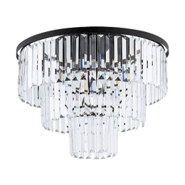 Φωτιστικό Οροφής-Πλαφονιέρα Cristal M 7627 56x41cm 9xE14 60W Black-Clear Nowodvorski
