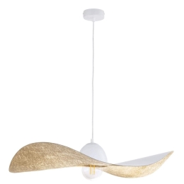 Φωτιστικό Οροφής Kapello L 32338 Φ76x12,5/80cm 1xE27 60W White-Gold Sigma Lighting