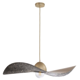 Φωτιστικό Οροφής Kapello L 32342 Φ76x12,5/80cm 1xE27 60W Black-Gold Sigma Lighting