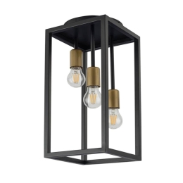 Φωτιστικό Οροφής-Πλαφονιέρα Vigo 3 32225 22x22x47cm 3xE27 60W Black Sigma Lighting