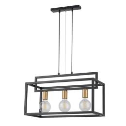 Φωτιστικό Οροφής-Ράγα Vigo 3 32441 26x58x80cm 3xE27 60W Black-Gold Sigma Lighting