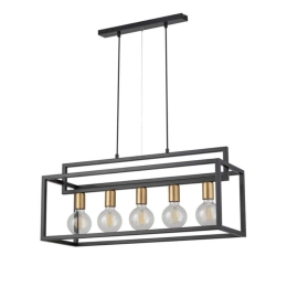 Φωτιστικό Οροφής-Ράγα Vigo 5 32443 26x73x80cm 5xE27 60W Black-Gold Sigma Lighting