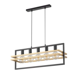 Φωτιστικό Οροφής-Ράγα Merci 5 32395 26x76x80cm 5xE27 60W Black-Gold Sigma Lighting
