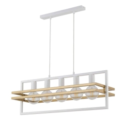 Φωτιστικό Οροφής-Ράγα Merci 5 32396 26x76x80cm 5xE27 60W White-Gold Sigma Lighting