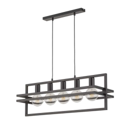 Φωτιστικό Οροφής-Ράγα Merci 5 32397 26x76x80cm 5xE27 60W Black Sigma Lighting