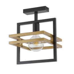 Φωτιστικό Οροφής-Πλαφονιέρα Merci 1 32398 26x26x34cm 1xE27 60W Black-Gold Sigma Lighting
