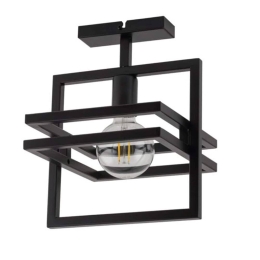 Φωτιστικό Οροφής-Πλαφονιέρα Merci 1 32400 26x26x34cm 1xE27 60W Black Sigma Lighting