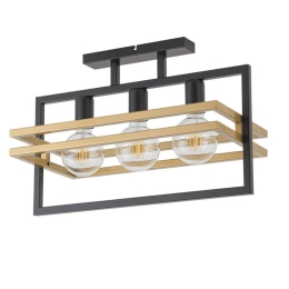 Φωτιστικό Οροφής-Πλαφονιέρα Merci 3 32404 26x52x34cm 3xE27 60W Black-Gold Sigma Lighting
