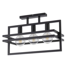 Φωτιστικό Οροφής-Πλαφονιέρα Merci 3 32406 26x52x34cm 3xE27 60W Black Sigma Lighting