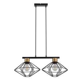 Φωτιστικό Οροφής-Ράγα Vario 2 40556 28x58x80cm 2xE27 60W Black-Gold Sigma Lighting