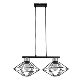 Φωτιστικό Οροφής-Ράγα Vario 2 40557 28x58x80cm 2xE27 60W Black-Silver Sigma Lighting