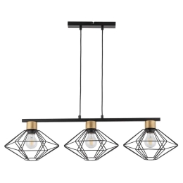 Φωτιστικό Οροφής-Ράγα Vario 3 40559 28x87x80cm 3xE27 60W Black-Gold Sigma Lighting