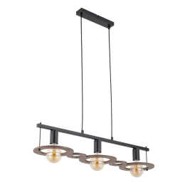 Φωτιστικό Οροφής-Ράγα Coffee 3 32485 21x80x80cm 3xE27 60W Black-Brown Sigma Lighting