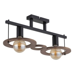 Φωτιστικό Οροφής-Πλαφονιέρα Coffee 2 32487 21x50x20cm 2xE27 60W Black-Brown Sigma Lighting