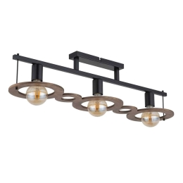 Φωτιστικό Οροφής-Πλαφονιέρα Coffee 3 32488 21x80x20cm 3xE27 60W Black-Brown Sigma Lighting