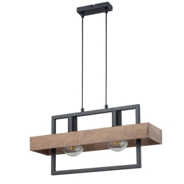 Φωτιστικό Οροφής-Ράγα Robin 2 32216 15x55x80cm 2xE27 60W Black-Brown Sigma Lighting