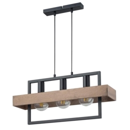 Φωτιστικό Οροφής-Ράγα Robin 3 32217 15x61x80cm 3xE27 60W Black-Brown Sigma Lighting