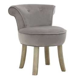 Σκαμπώ Με Ξύλινα Πόδια 3-50-104-0294 Grey-Beige 50x52x58 Inart Ξύλο,Ύφασμα
