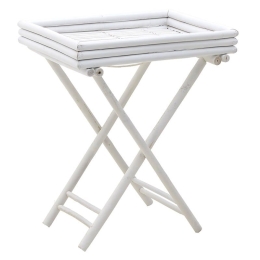 Τραπεζάκι Σαλονιού Βοηθητικό 3-50-236-0009 Antique White 63x43x74εκ. Inart Bamboo