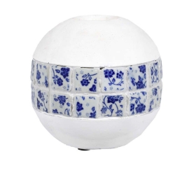 Κηροπήγιο Ρεσώ Κεραμικό 3-70-507-0219 White-Blue 15X15X15 Inart Κεραμικό