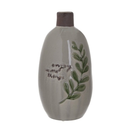 Βάζο Κεραμικό 3-70-663-0276 Grey Enjoy Δ16.5X31.5 Inart Κεραμικό