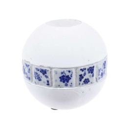 Κηροπήγιο Ρεσώ 3-70-507-0218 12Χ12Χ12 White-Blue  Inart Κεραμικό