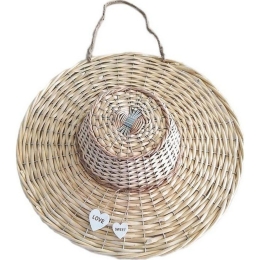 Διακοσμητικό Επιτοίχιο Καπέλο 3-70-823-0200 Natural 48X10X48-60 Inart Ψάθα