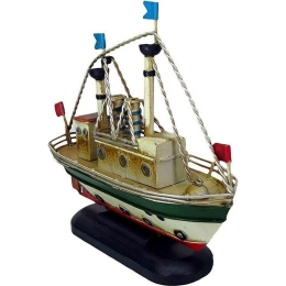 Διακοσμητικό Επιτραπέζιο 3-70-726-0262 Καράβι Gold-Green 15,5Χ5Χ13 Inart Μέταλλο
