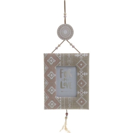 Κορνίζα Επιτοίχια Με Φτερα 9Χ13 Brown 3-30-887-0049 Inart Ξύλο,Ύφασμα