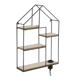 Ραφιέρα Τοίχου Με Φως 6-50-180-0005 36X10X50 Black-Natural Click