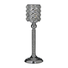 Κηροπήγιο 3-70-427-0015 D13Χ38 Silver Inart Μέταλλο,Γυαλί