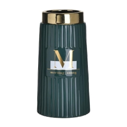 Βάζο Κεραμικό 3-70-039-0031 13Χ23 Green-Gold Inart Κεραμικό