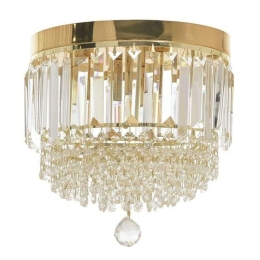 Φωτιστικό Οροφής-Πλαφονιέρα 3-10-917-0050 Δ30Χ28 Transparent, Golden E14 Inart Γυαλί