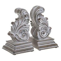 Βιβλιοστάτης 3-70-167-0023 Σετ 2τμχ 20Χ11Χ18 Antique Beige Inart Πολυρεσίνη