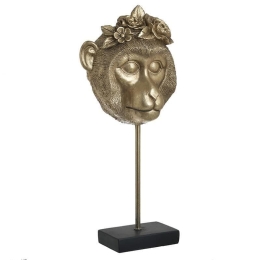 Προτομή Πίθηκος 3-70-197-0067 18Χ11Χ44 Gold-Black Inart Πολυρεσίνη