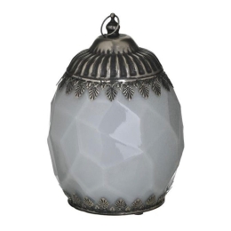 Φανάρι Led 3-70-912-0142 14X19 Antique Grey-Silver Inart Μέταλλο,Γυαλί