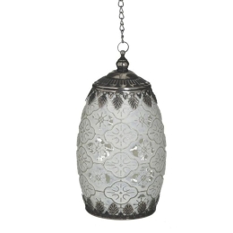 Φανάρι Led 3-70-912-0138 10Χ18 Antique White-Silver Inart Μέταλλο,Γυαλί